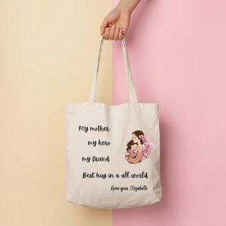 Personalized Mother's Day Mom's Hug Tote Bag Tragetasche