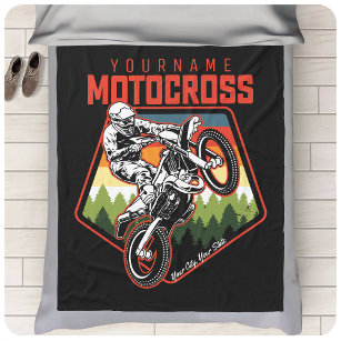 Personalized Motocross Racing Dirt Bike Trail Ride Fleecedecke
