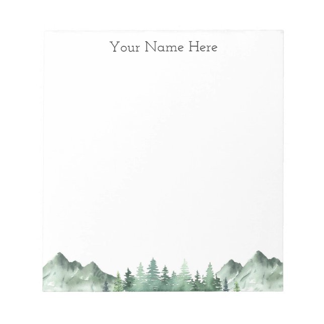 Personalized Mountain Trees Custom Notepad Notizblock (Vorderseite)