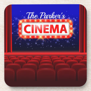 Personalized Movie Theater Cinema Family Room Getränkeuntersetzer