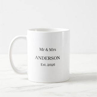 Personalized Mr and Mrs Mug – Custom Wedding Last  Kaffeetasse
