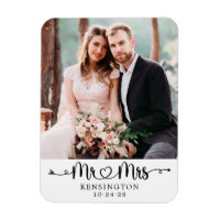 Personalized Mr Mrs Typography Wedding Photo