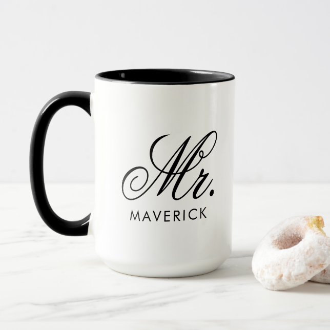 Personalized Mr Name Combo Mug Custom Text Gift Tasse (Mit Donut)