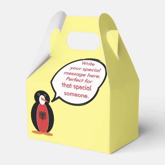Personalized Ms. Penguin Albania Gable Geschenkschachtel (Rückseite)