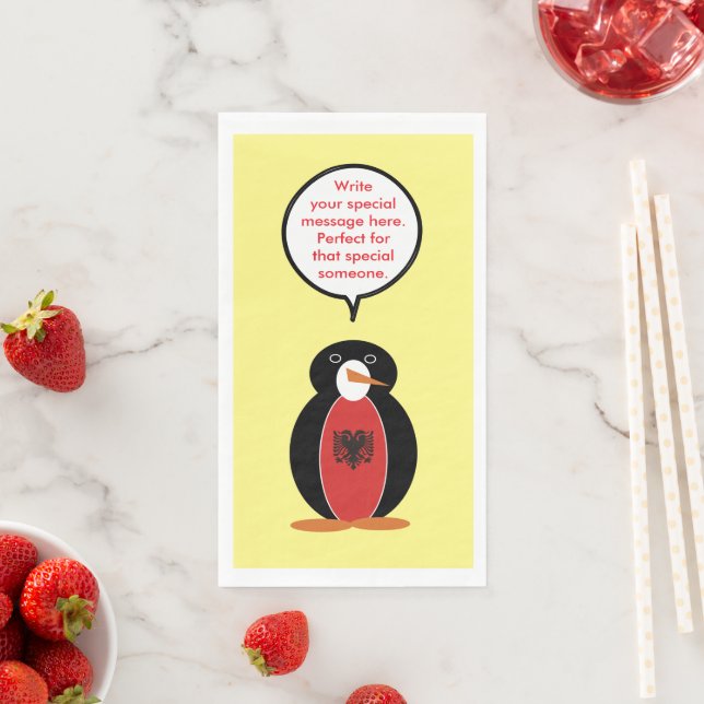 Personalized Ms. Penguin Armenia Serviette (Beispiel)