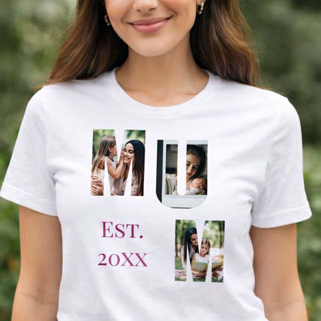 Personalized Mum Photo Collage Mother's Day Tri-Blend Shirt (Von Creator hochgeladen)