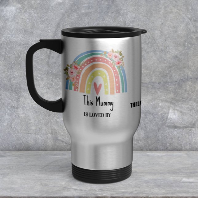 Personalized Mum's Rainbow & Floral Mug (Créateur téléchargé)