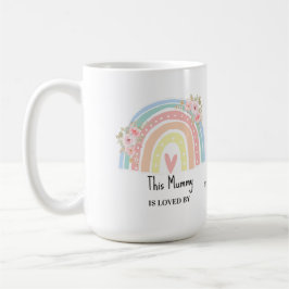 Personalized Mum's Rainbow & Floral Mug Kaffeetasse