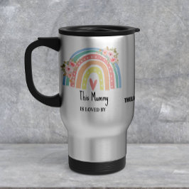 Personalized Mum's Rainbow & Floral Mug Reisebecher