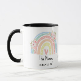 Personalized Mum's Rainbow & Floral Name Mug Tasse