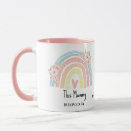 Personalized Mum's Rainbow & Floral Name Mug Tasse