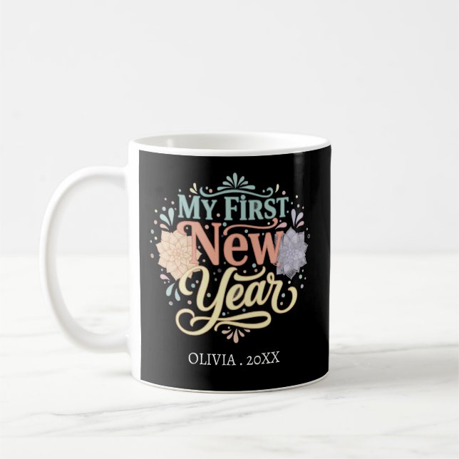 Personalized My First New Year Mug – Custom Name (Gauche)