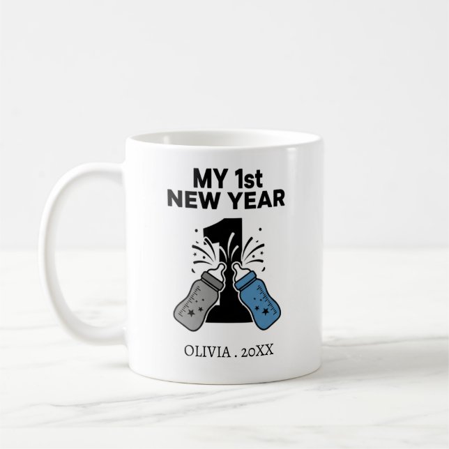 Personalized My First New Year Mug – Custom Name (Gauche)
