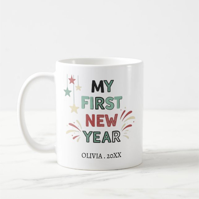 Personalized My First New Year Mug – Custom Name (Gauche)