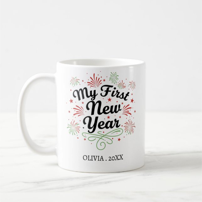 Personalized My First New Year Mug – Custom Name (Gauche)