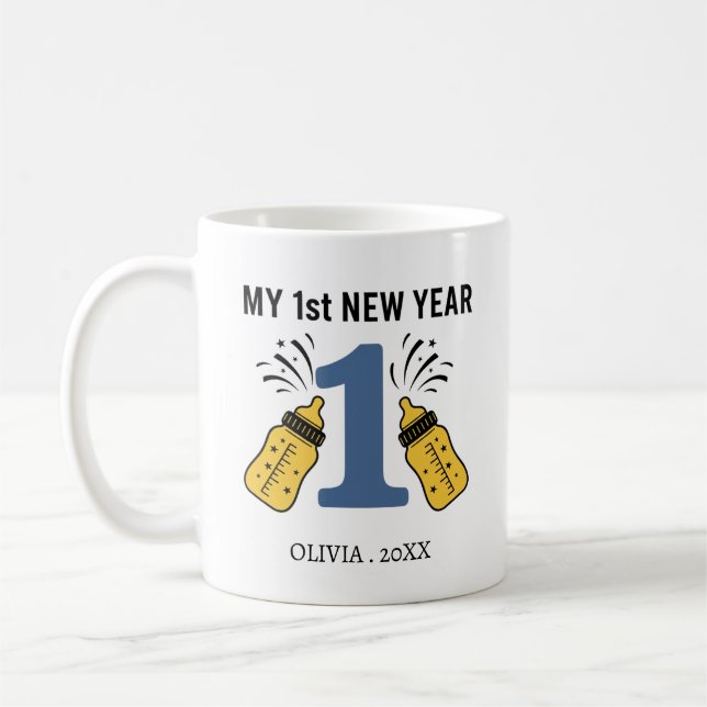 Personalized My First New Year Mug – Custom Name (Gauche)