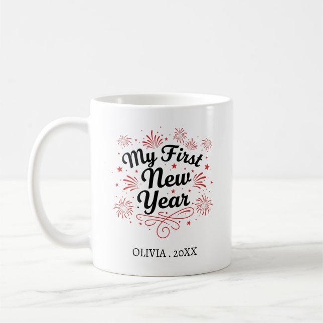 Personalized My First New Year Mug – Custom Name  (Gauche)