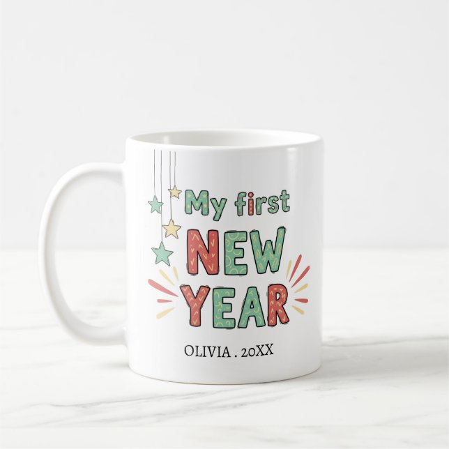 Personalized My First New Year Mug – Custom Name (Gauche)
