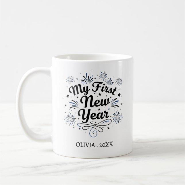 Personalized My First New Year Mug – Custom Name Kaffeetasse (Links)