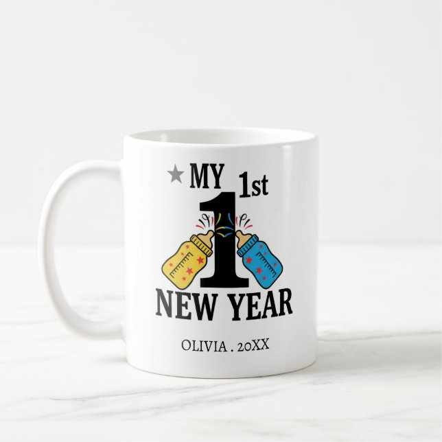 Personalized My First New Year Mug – Custom Name Kaffeetasse (Links)