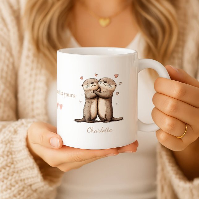 Personalized My Heart Is Yours Otter Mug (Créateur téléchargé)
