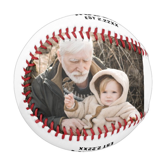 Personalized name &2 photo Grandpa Baseball (Vorderseite Links)