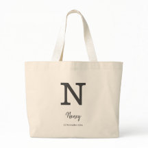 Personalized name and date monogram letter "N"