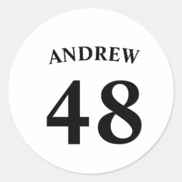 Personalized name and Jersey number  Runder Aufkleber