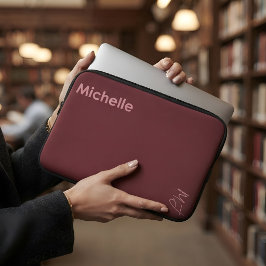 Personalized Name Back to School Burgundy Laptopschutzhülle