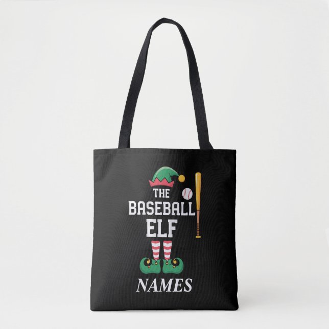 Personalized Name Baseball Elf Family Matching  Tasche (Vorderseite)