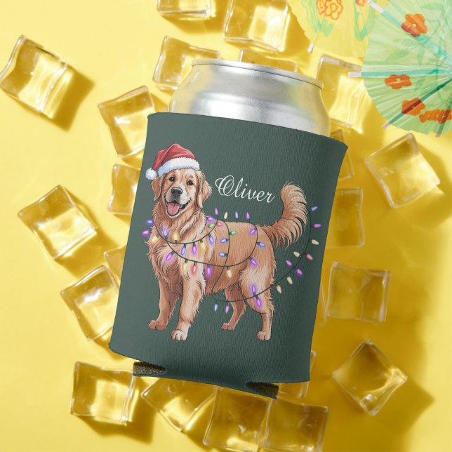 Personalized Name Christmas Golden Retriever Dog  Dosenkühler (In Situ Sommer)