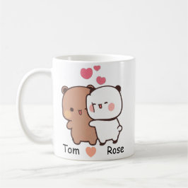 Personalized Name Cute Bear Couple Mug Kaffeetasse