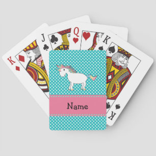 Personalized name cute unicorn spielkarten