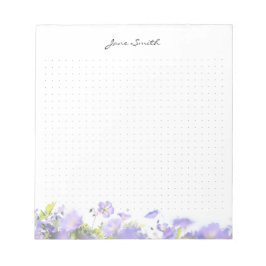 Personalized name floral aesthetic dot Grid Notizblock