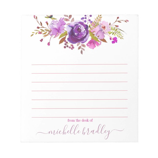Personalized Name | From The Desk Of Notepad Notizblock (Vorderseite)