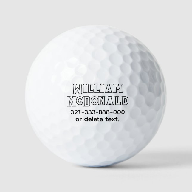 Personalized Name Golf Balls Template ART DECO 6 Golfball (Vorderseite)