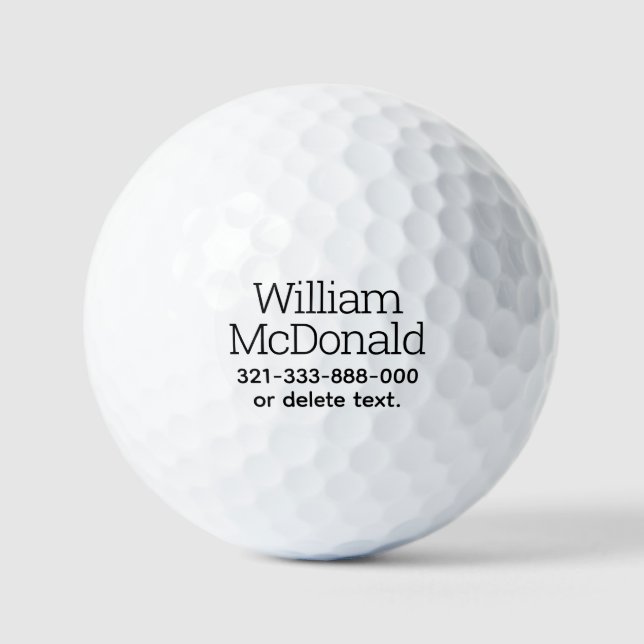 Personalized Name Golf Balls Template DISPLAY 14 Golfball (Vorderseite)