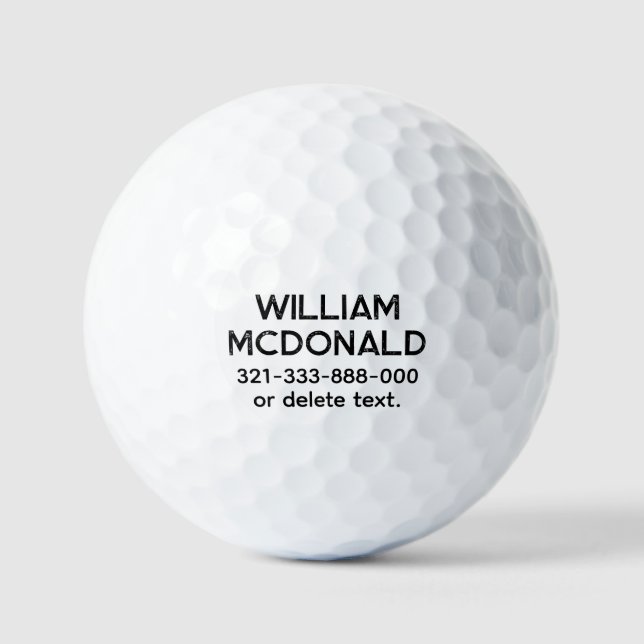 Personalized Name Golf Balls Template DISTRESSED 7 Golfball (Vorderseite)