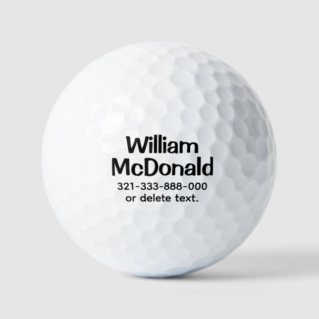 Personalized Name Golf Balls Template FUN RETRO 13 Golfball (Vorderseite)