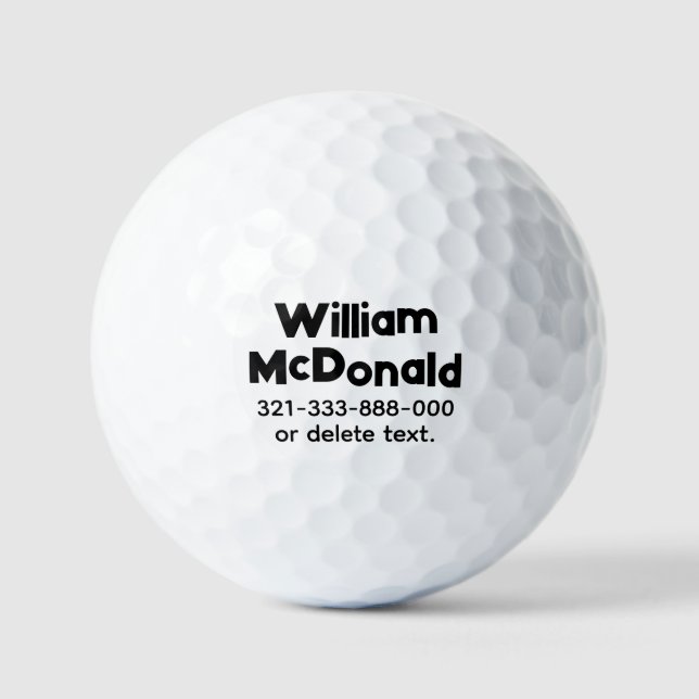 Personalized Name Golf Balls Template FUN RETRO 14 Golfball (Vorderseite)