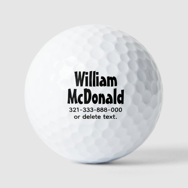 Personalized Name Golf Balls Template FUN RETRO 17 Golfball (Vorderseite)