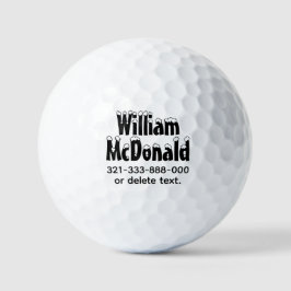 Personalized Name Golf Balls Template FUN RETRO 29 Golfball