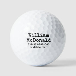 Personalized Name Golf Balls Template FUN RETRO 31 Golfball