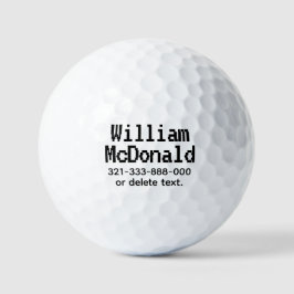 Personalized Name Golf Balls Template FUN RETRO 36 Golfball
