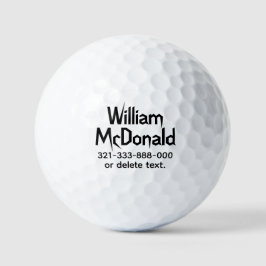 Personalized Name Golf Balls Template HORROR 5 Golfball