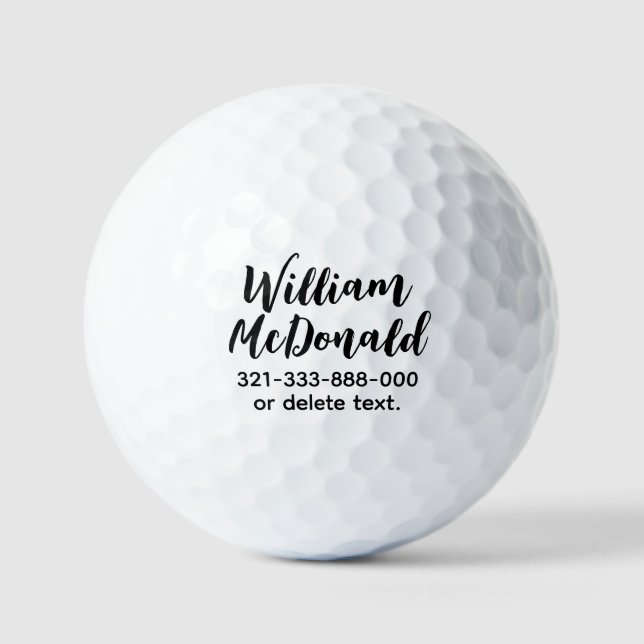 Personalized Name Golf Balls Template SCRIPT 15 Golfball (Vorderseite)