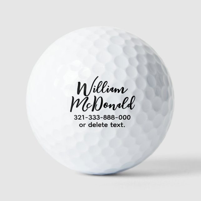 Personalized Name Golf Balls Template SCRIPT 35 Golfball (Vorderseite)