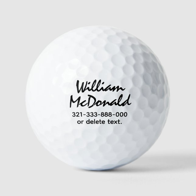 Personalized Name Golf Balls Template SCRIPT 39 Golfball (Vorderseite)