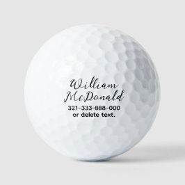 Personalized Name Golf Balls Template SCRIPT 43 Golfball