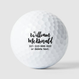Personalized Name Golf Balls Template SCRIPT 45 Golfball